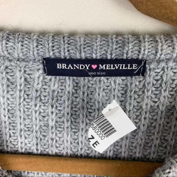 Brandy Melville Gray Crew Neck Knit Sweater Dress - Picture 9 of 9